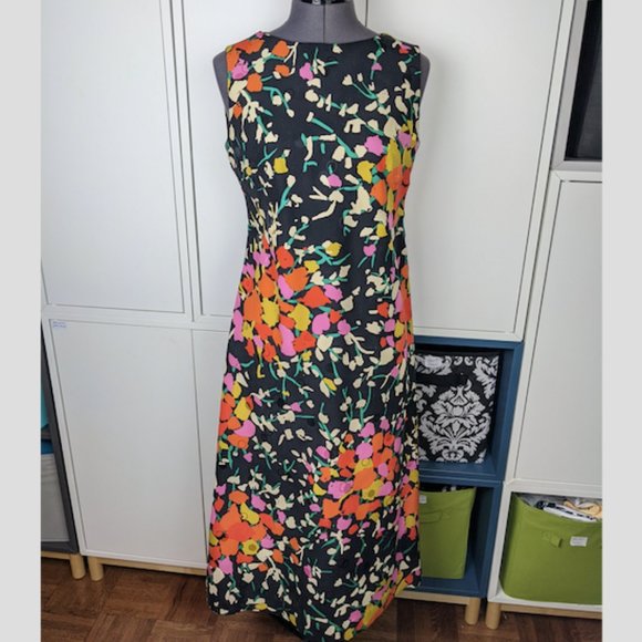 Black Sleeveless Multi Colored Floral Dress - Picture 1 of 6